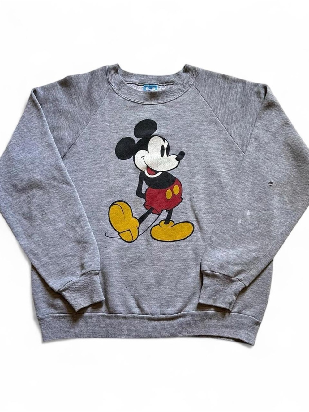 Vintage 1980s Gray Mickey Mouse Graphic Crewneck Sweatshirt L